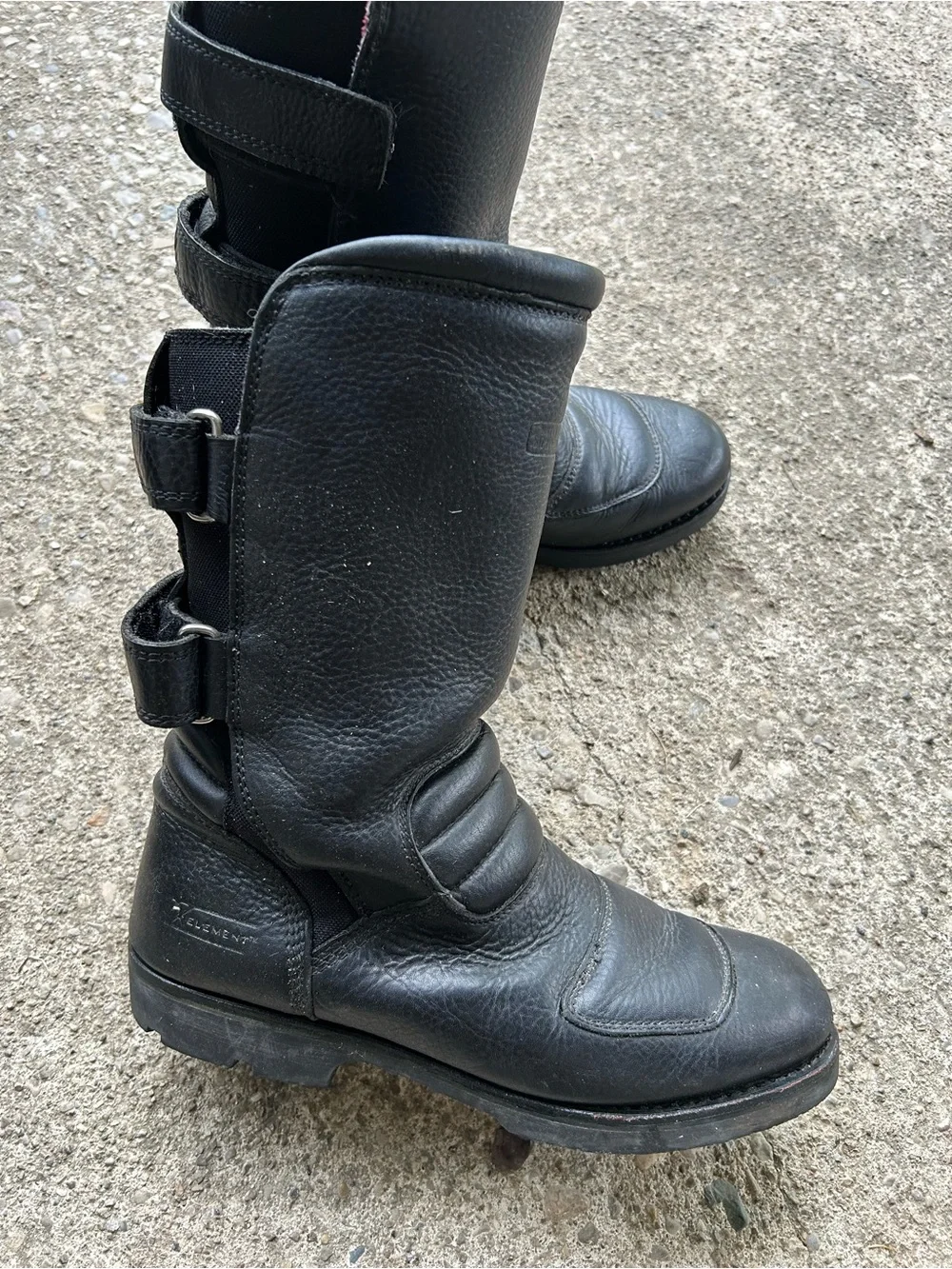 Xelement Black Men's Leather Riding/Motorcycle Boots 10.5